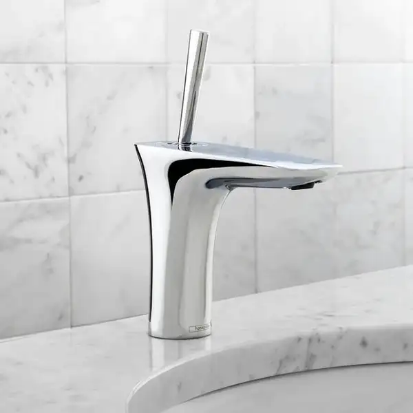 Смеситель для раковины, однорычажный Hansgrohe PuraVida (цвет - хром), с донным клапаном Push-Open (15070000) фото 3 Aquada.com.ua