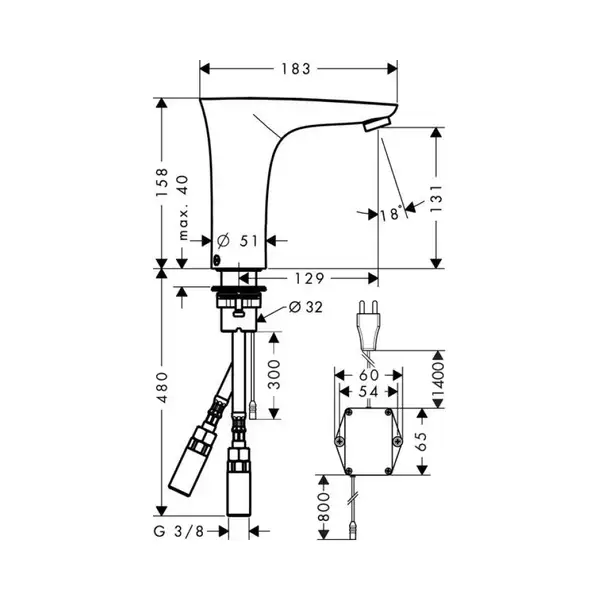 Змішувач для умивальника Hansgrohe PuraVida (15172000)