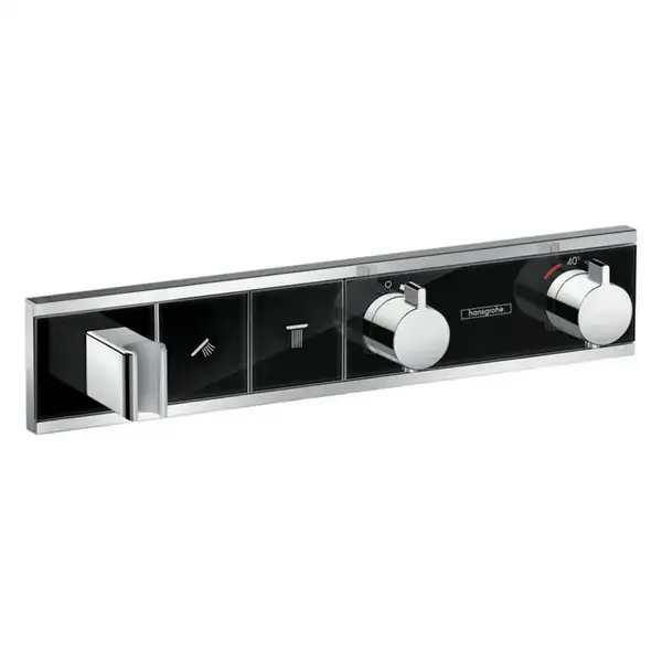 HANSGROHE Термостат для душа, на 2 потребителя хром/чёрный RainSelect (15355600) фото 1 Aquada.com.ua