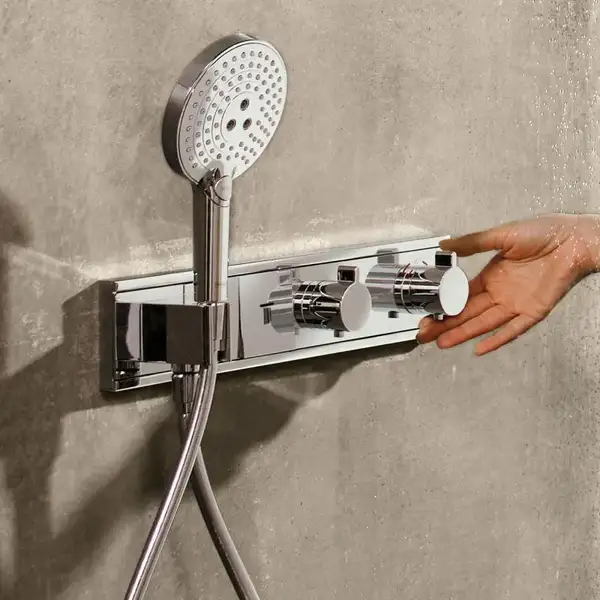HANSGROHE Термостат для душа, на 2 потребителя хром/чёрный RainSelect (15355600) фото 4 Aquada.com.ua