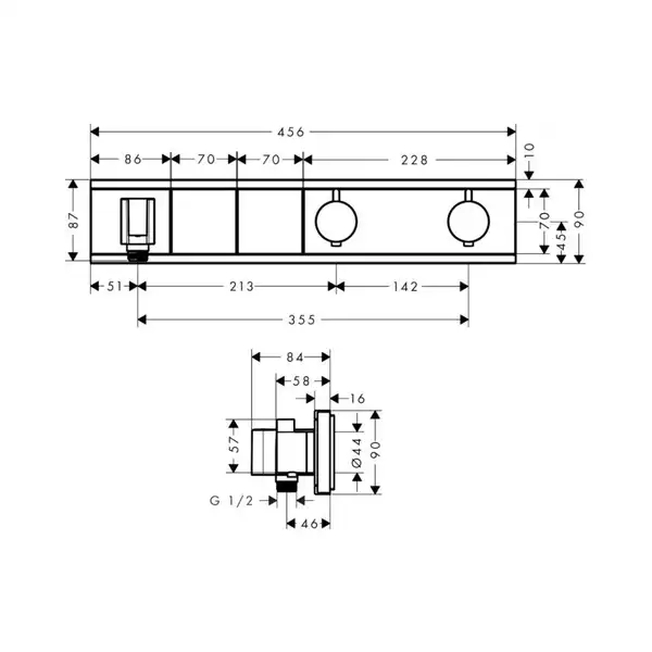 Hansgrohe RainSelect Термостат для душу, хром (15355600)
