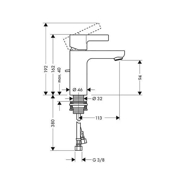 Hansgrohe Metris S Змішувач для умивальника, хром (31060000)