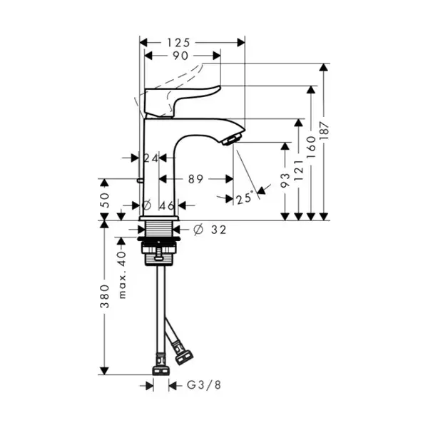 Hansgrohe Metris 100 Змішувач для раковини, хром (31088000)
