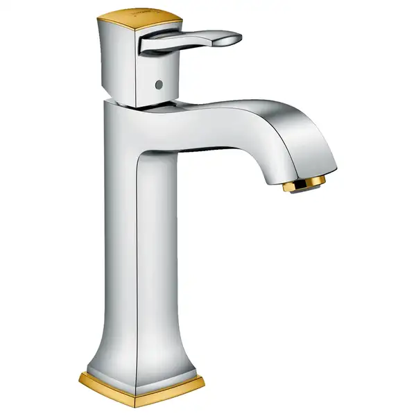 HANSGROHE Смеситель для раковины однорычажный, хром/золото Metropol Classic (31302090) фото 1 Aquada.com.ua