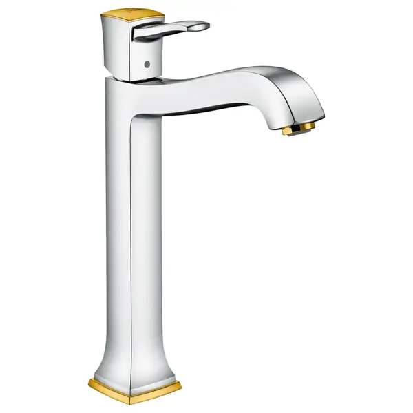 Смеситель для раковины 260, однорычажный Hansgrohe Metropol Classic (цвет - хром/золото), с донным клапаном (31303090) фото 1 Aquada.com.ua