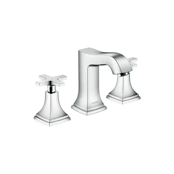 Смеситель для раковины на 3 отверстия Hansgrohe Metropol Classic (цвет - хром), с донным клапаном (31306000) фото 1 Aquada.com.ua