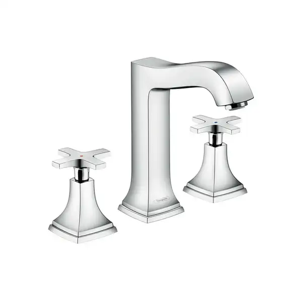 Смеситель для раковины на 3 отверстия Hansgrohe Metropol Classic (цвет - хром), с донным клапаном (31307000) фото 1 Aquada.com.ua