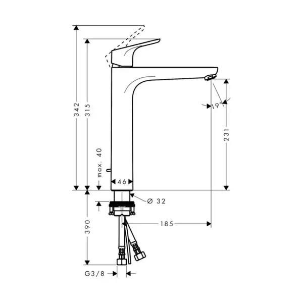 HANSGROHE Focus E 230 Змішувач для умивальника, хром (31531000)