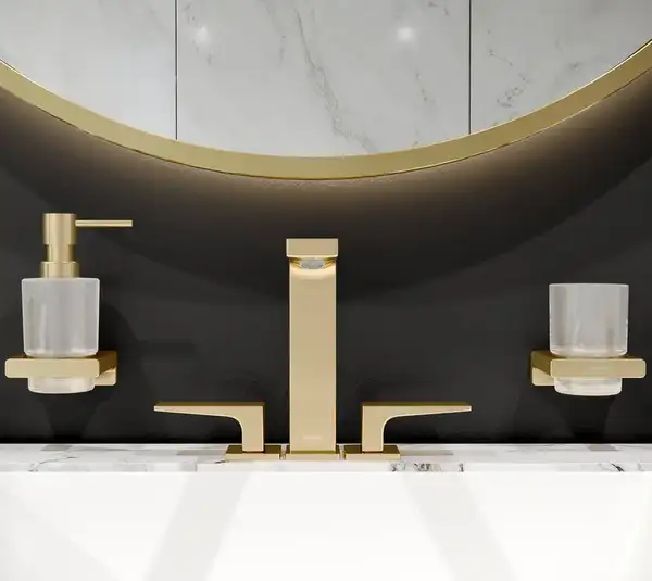 Змішувач для умивальника Hansgrohe Metropol 160 на 3 отвори, поліроване золото оптика (32515990)