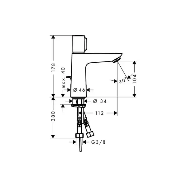 HANSGROHE Смеситель для раковины, однорычажный Talis Select E (71750000) фото 2 Aquada.com.ua