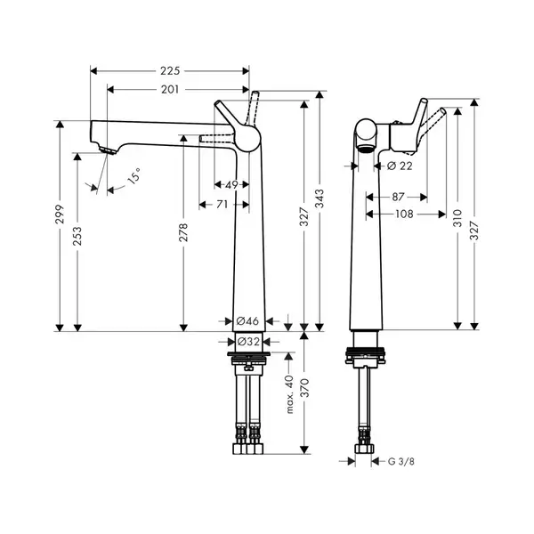 Hansgrohe Talis S 250 Змішувач для умивальника, хром (72116000)
