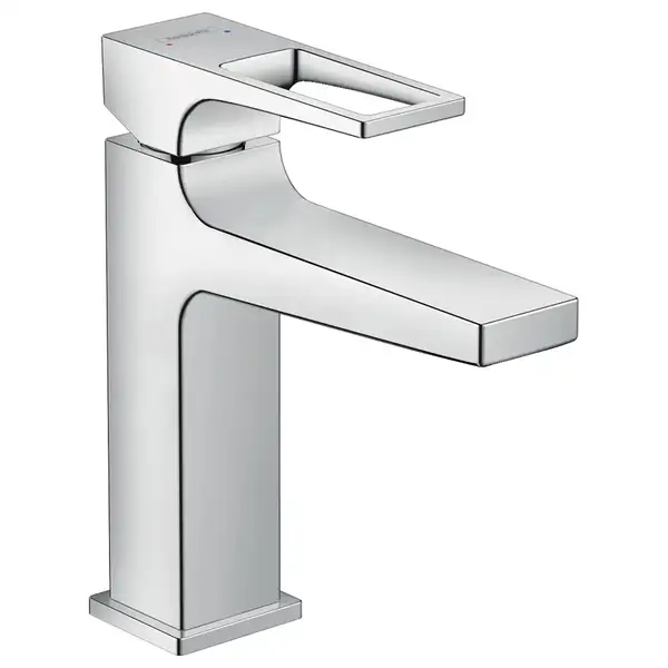 HANSGROHE Смеситель для раковины однорычажный 110, с петлеобразной ручкой и сливн. гарнитуром push-open Metropol (74507000) фото 1 Aquada.com.ua
