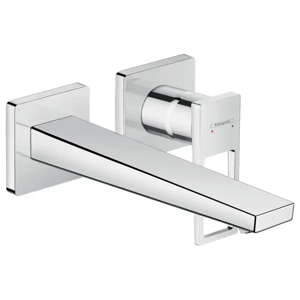 HANSGROHE Смеситель для раковины однорычажный с дугообразной ручкой и изливом 225 мм, настен. монтаж, хром Metropol (74526000) фото 1 Aquada.com.ua