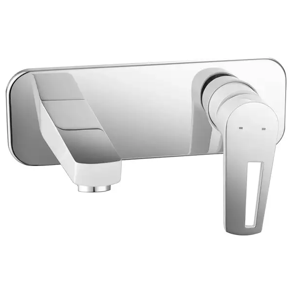 Смеситель для раковины настенный Imprese Podzima Breclav white (цвет - хром/белый) (VR-05245W) фото 1 Aquada.com.ua