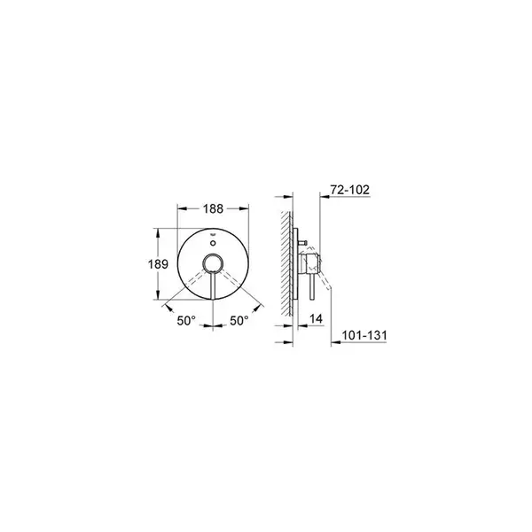 Grohe Atrio Смеситель однорычажный для ванны (19459001) фото 2 Aquada.com.ua