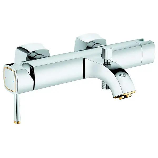 Смеситель для ванны, однорычажный Grohe Grandera (цвет - хром/золото) (23317IG0) фото 4 Aquada.com.ua