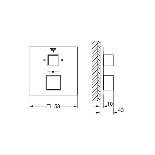 Grohe Grohtherm Cube Термостат скрытого монтажа, хром (24155000)