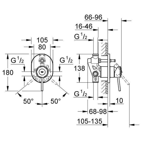 Grohe BauClassic Змішувач для ванни, хром (29047000)