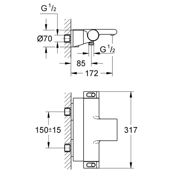 Grohe Grohtherm 2000 NEW Термостат для ванны, хром (34464001)