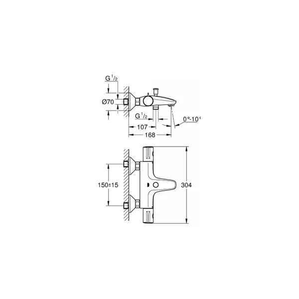 Grohe Grohtherm 800 Термостат для ванни, хром (34576000)