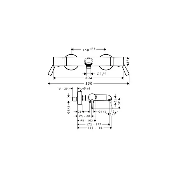 Термостат для ванны Hansgrohe Ecostat Comfort (цвет - хром) (13115000) фото 2 Aquada.com.ua