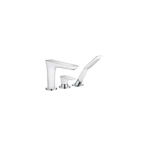 Смеситель на борт ванны Hansgrohe PuraVida (цвет - хром/белый) (15432400) фото 1 Aquada.com.ua