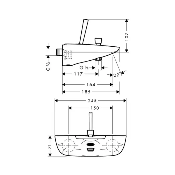 Hansgrohe PuraVida Смеситель для ванны, хром (15472000)