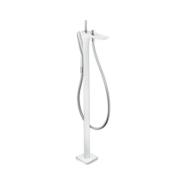 Смеситель отдельностоящий для ванны Hansgrohe PuraVida (цвет - хром/белый) (15473400) фото 1 Aquada.com.ua