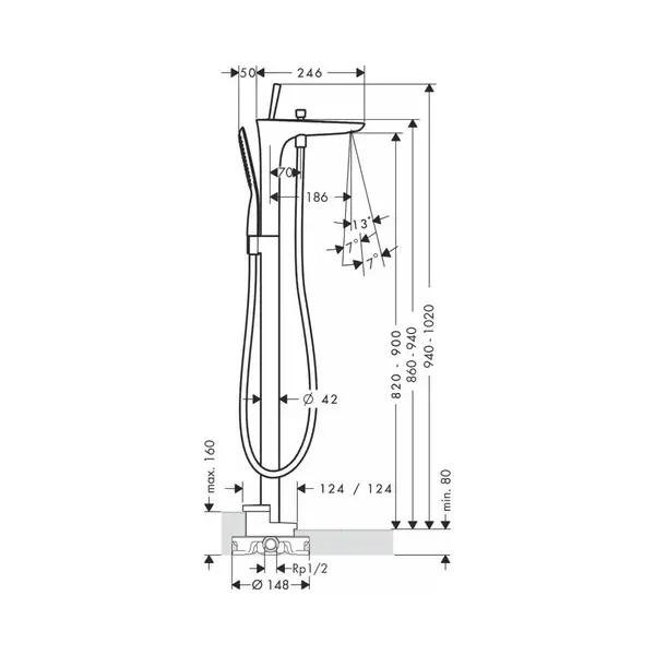 Змішувач для ванни Hansgrohe PuraVida (15473400)