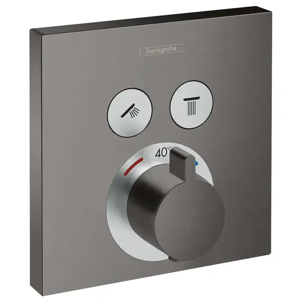 Термостат для ванны на 2 потребителя Hansgrohe ShowerSelect (цвет - чёрный матовый хром) (15763340) фото 1 Aquada.com.ua