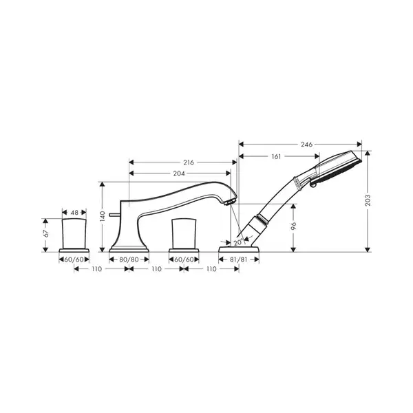 Змішувач для ванни Hansgrohe Metropol Classic (31315000)