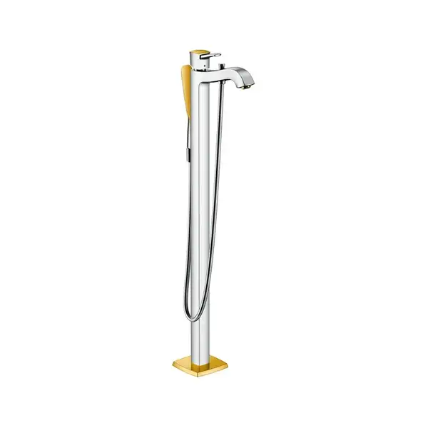 Смеситель для ванны однорычажный, напольный Hansgrohe Metropol Classic (цвет - хром/золото) (31445090) фото 1 Aquada.com.ua