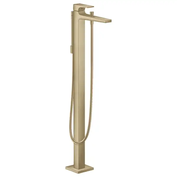 Смеситель для ванны напольный Hansgrohe Metropol (цвет - шлифованная бронза), с душевым гарнитуром (32532140) фото 1 Aquada.com.ua
