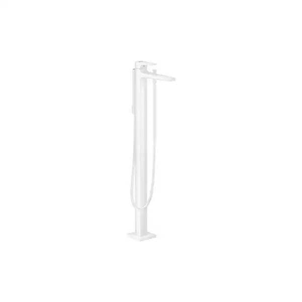 Смеситель для ванны напольный Hansgrohe Metropol (цвет - белый матовый), с душевым гарнитуром (32532700) фото 1 Aquada.com.ua