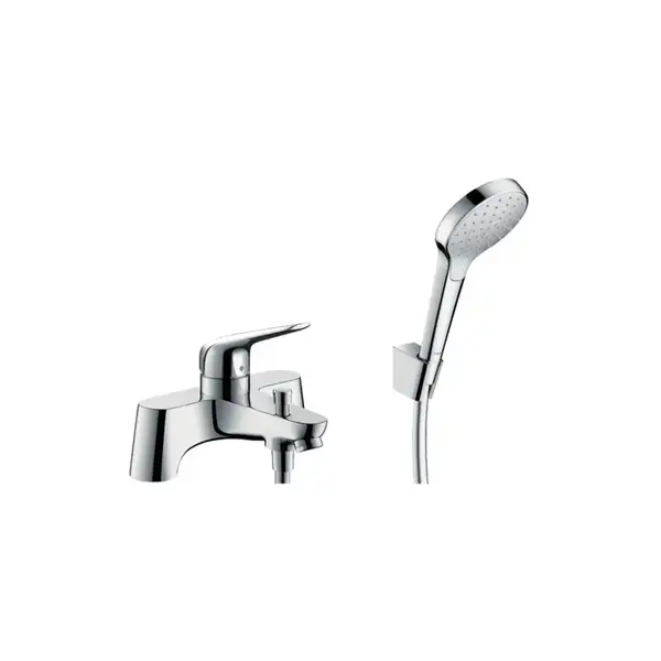 Смеситель на борт ванны Hansgrohe Novus (цвет - хром), с ручным душем (71044000) фото 1 Aquada.com.ua