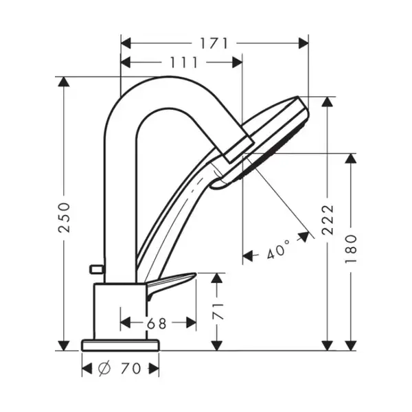 Змішувач для ванни Hansgrohe Logis на 3 отвори, хром (71313000)