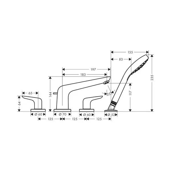 Змішувач для ванни Hansgrohe Novus (71333000)