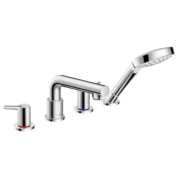 Смеситель на борт ванны Hansgrohe Talis S (цвет - хром), с душевым гарнитуром (72418000) фото 1 Aquada.com.ua