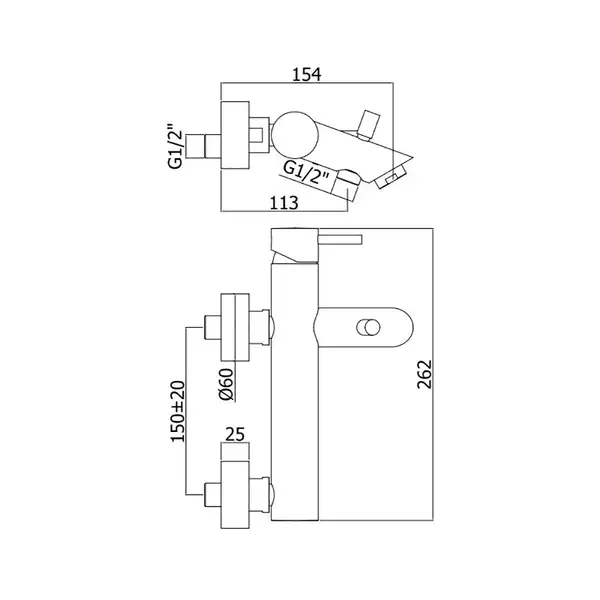 Смеситель для ванны Paffoni Light (цвет - матовое золото) (LIG022HGSP)