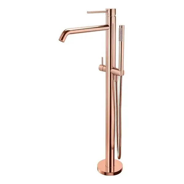 Смеситель напольный для ванны Paffoni Light (цвет - rose) (LIG032ROSE+LIG030) фото 1 Aquada.com.ua