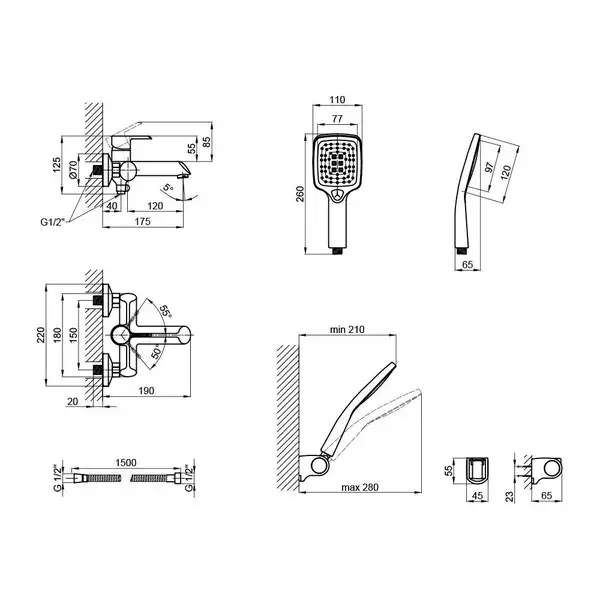 Змішувач для ванни Qtap Grand BCR 006 (QTGRABCR006) фото 2 Aquada.com.ua