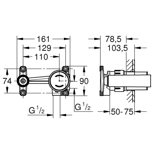 Прихована частина змішувача для раковини із джойстиком Grohe Non Rapido OHM (23429000)