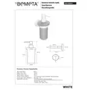 Настінний дозатор для рідкого мила (скло)  104109014 White Bemeta Чехія