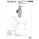 104109015 NEO: Дозатор рідкого мила підвісний,нерж Bemeta Чехія (104109015)