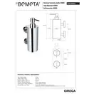 Настінний дозатор для рідкого мила 104109032 Omega  (великий металевий стакан) , 2 тримач Bemeta Чехія