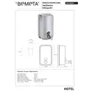 106109091 Hotel Диспенсер для рідкого мила 500 мл нержавіючий Bemeta Чехія (106109091)