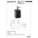 120109016-100 Vista: Дозатор рідкого мила; чорний Bemeta Чехія (120109016-100)