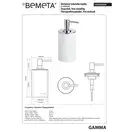 145709324 Gamma: Дозатор рідкого мила, окремостоячий, білий Bemeta Чехія (145709324)
