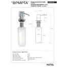 152109122 HOTEL Вбудований дозатор рідкого мила  Bemeta Чехія (152109122)