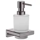 Дозатор для жидкого мыла Hansgrohe AddStoris, матовый чёрный хром/стекло матовое (41745340) фото 1 Aquada.com.ua
